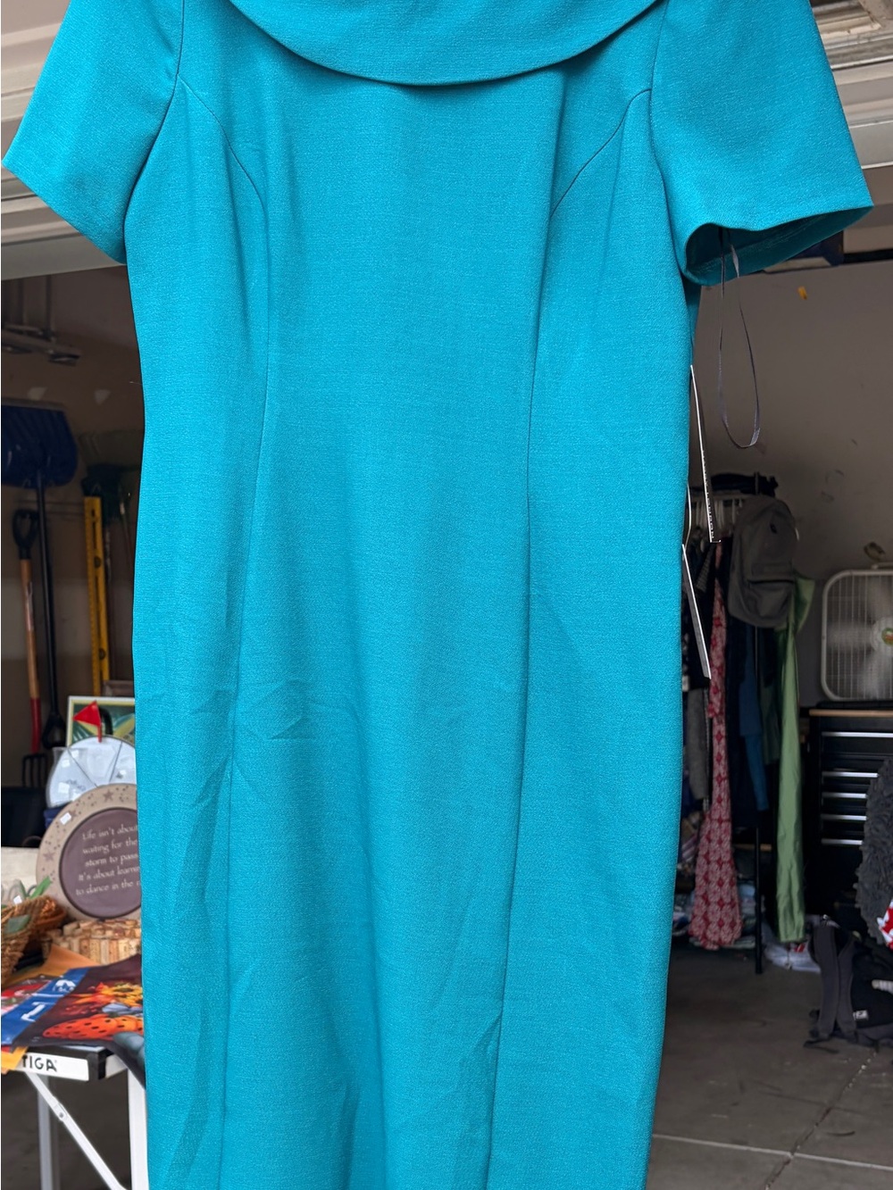 Maggy London Teal Short-Sleeve Shift Dress - Women's